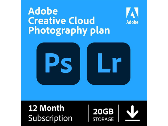 Adobe Creative Cloud Photography Plan with 20GB Cloud Storage - Subscription - 12 Month