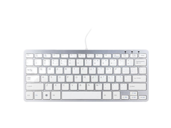 R-Go Tools Compact Ergonomic Wired Keyboard, QWERTY, White R-Go Tools Compact Ergonomic Wired Keyboard, QWERTY, White