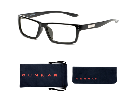 GUNNAR Gaming & Computer Glasses - Riot, Onyx, Clear Tint|RIO-00109