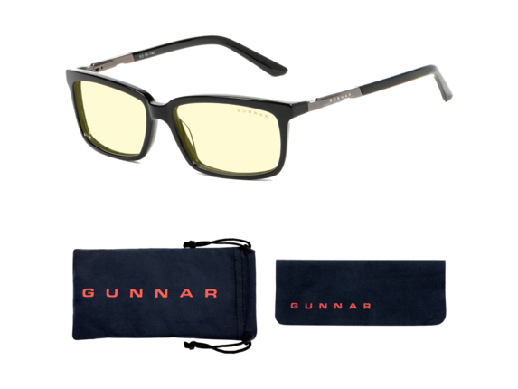 GUNNAR Gaming & Computer Glasses - Haus, Onyx, Amber Tint|HAU-00101