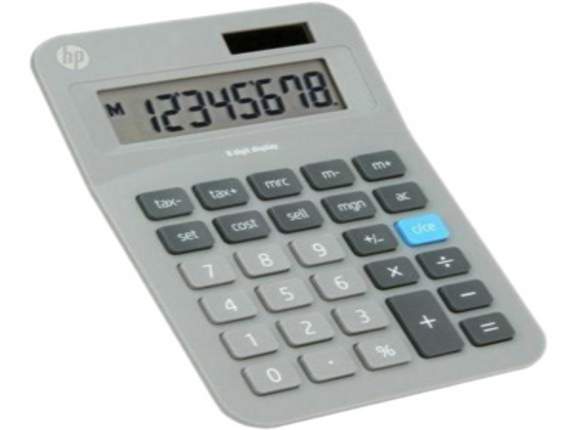 , HP 8-digit Solar Powered Desktop Calculator