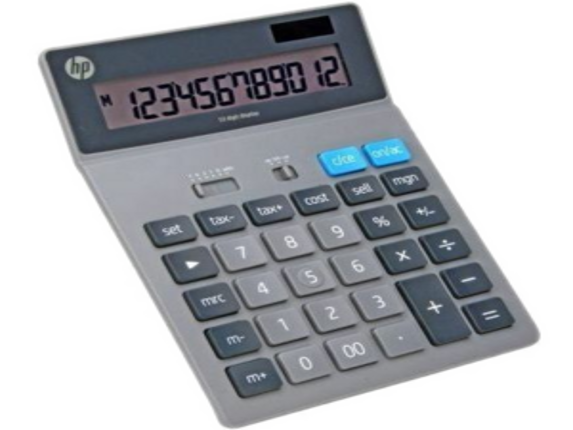 HP 12-digit Solar Powered Desktop Calculator