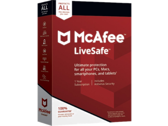 , McAfee LiveSafe - 1 Year - Service