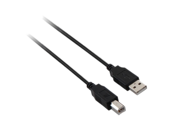 V7 Black USB Cable USB 2.0 A Male to USB 2.0 B Male 5m 16.4ft|V7N2USB2AB-05M