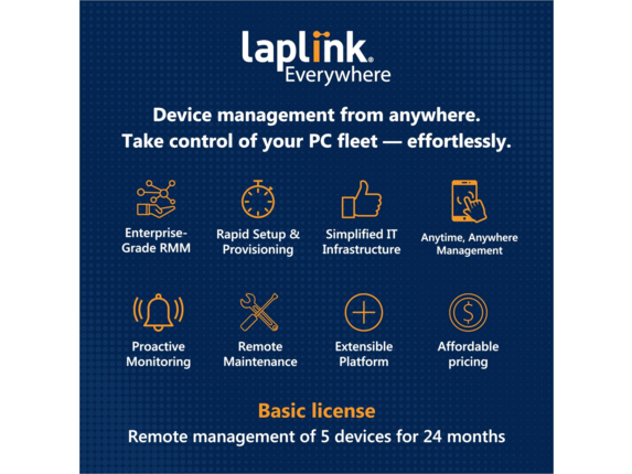 Laplink Everywhere - Remote management - Basic License - 5 Devices - 24 Month