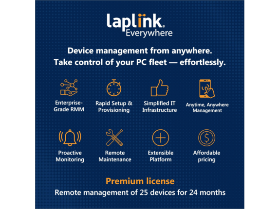 , Laplink Everywhere - Premium License - Remote management of 25 Devices for 24 months