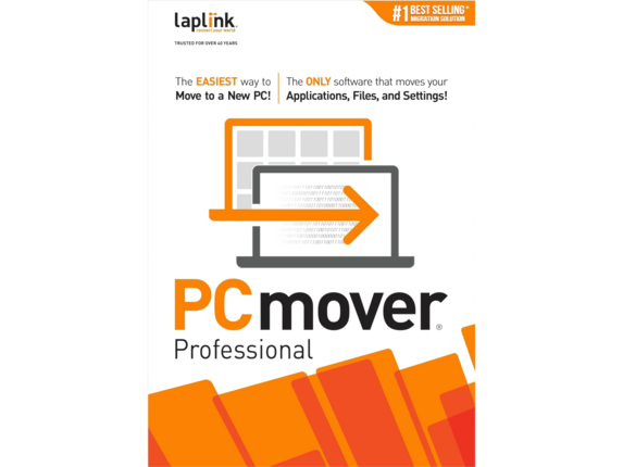 Laplink PCmover Professional - Moves Apllications, Files, and Settings to Your New PC - 1 License