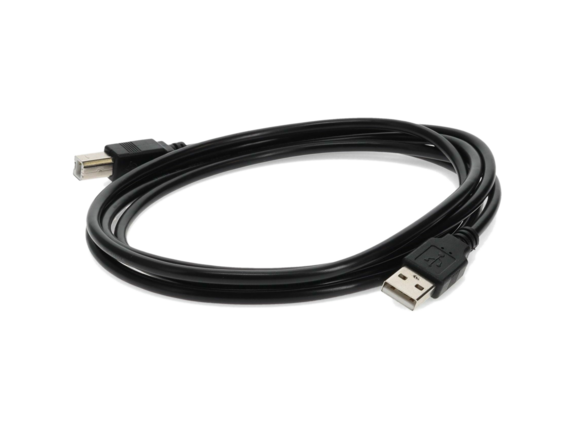 , AddOn 15ft USB 2.0 (A) Male to USB 2.0 (B) Male Black Cable